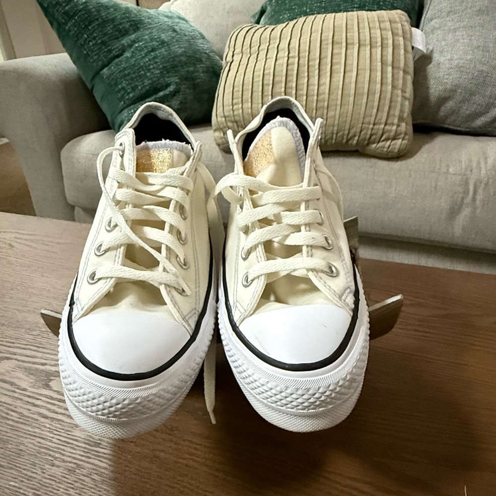 Converse Off-White Low-Top Platform Sneakers - Picture 6 of 11